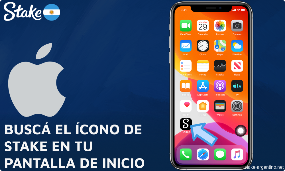 Buscá el ícono de Stake en tu pantalla de inicio