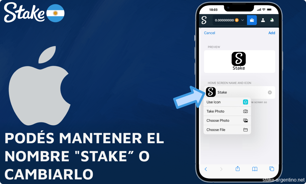 Podés mantener el nombre Stake o cambiarlo