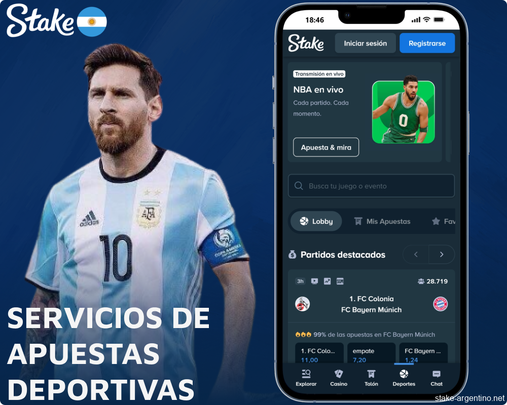 Opciones de apuestas deportivas disponibles en Stake Argentina